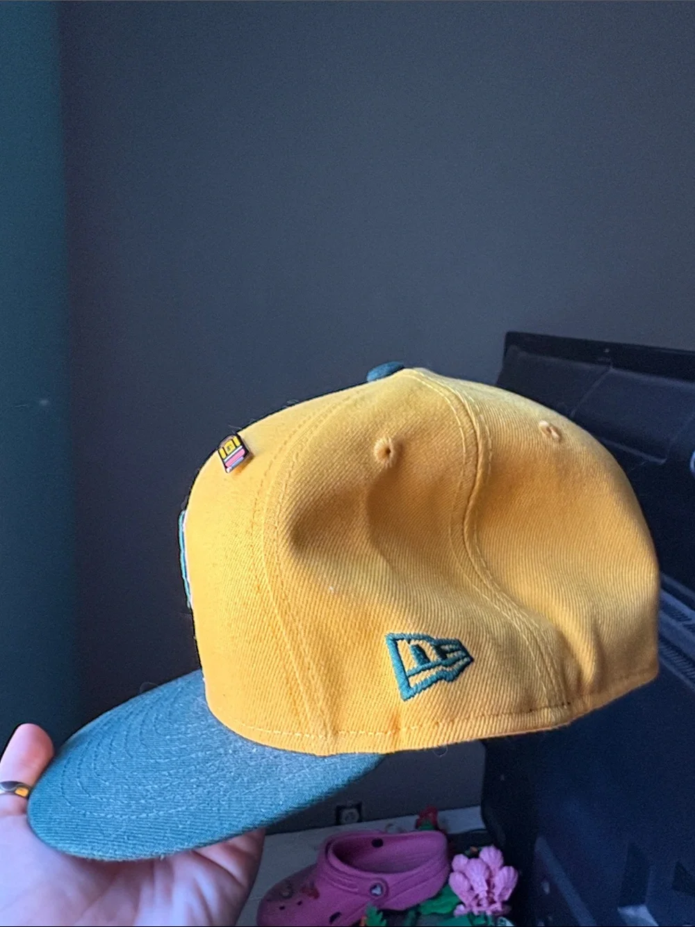 New Era Yellow and Green Kids NY Mets Cap with Pencil Pin
